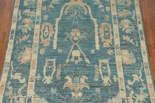 Vegetable Dye Oushak Turkish Hand-knotted Wool Rug for Living Room 6x9 ft - 第 4/21 張圖片
