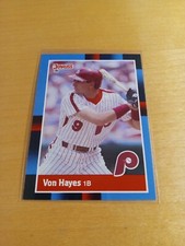 1988 DONRUSS #207 VON HAYES Philadelphia Phillies Baseball Card, 1st Base. (NM)