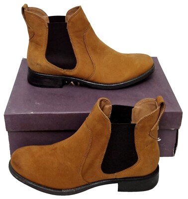 CARVELA Solid Slip On Tan Leather Block Heel Ankle Boots Ladies EU