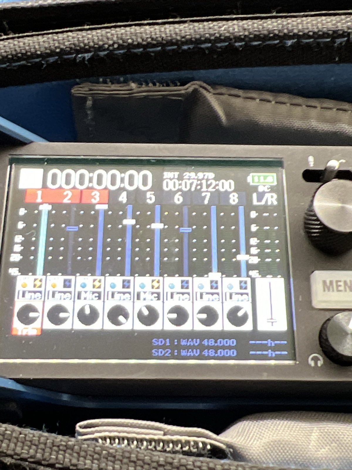 Zoom F8n multitrack field recorder with Zoom Fcontrol FRC8 and custom