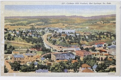 #ad College Hill Viaduct Exterior Building Hot Springs South Dakota Postcard $2.95