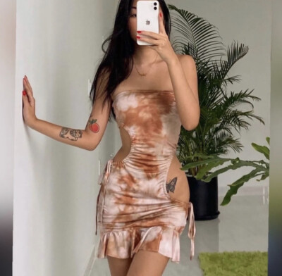 i am gia brown tie dye dress CL