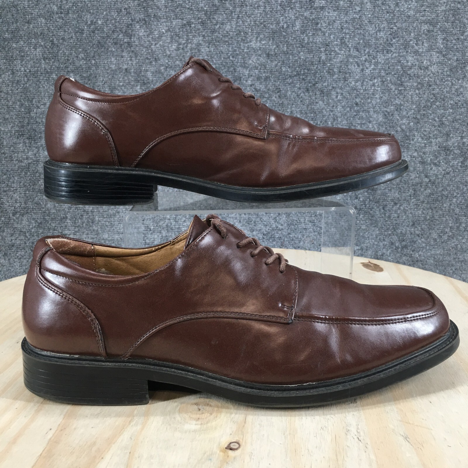 SAOLA Scarpe eleganti Croft & Barrow uomo 11M Oxford pelle marrone punta quadrata casual blocco