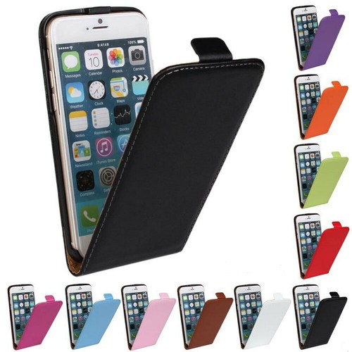 CUSTODIA FLIP IN VERA PELLE UK PER APPLE iPhone 4/4s UK SPEDIZIONE GRATUITA - Foto 1 di 10