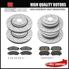 Front Rear Brake Disc Rotors & Ceramic Pads For 2016-2023 Honda Pilot Ridgeline