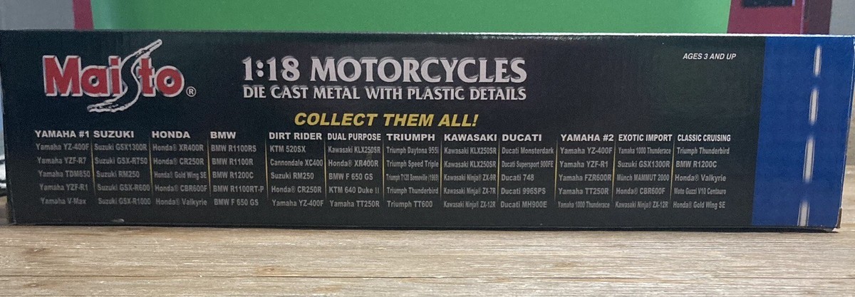 Maisto 1:18 Motorcycle Collection Suzuki Diecast With Plastic