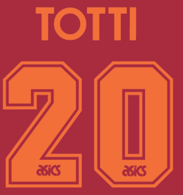 Roma Totti Nameset Shirt Soccer Number Letter Heat Football 1995