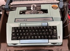 VTG Electric Smith Corona Coronet XL Coronamatic Blue Typewriter + case Working thumbnail