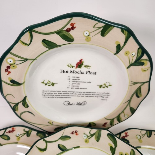 Paula Deen Christmas Recipe Dessert Plates Home For The Holidays Set 4 With Box - Picture 12 of 24
