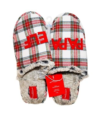 Papa Elf House Shoes Christmas Slippers Gifts For Dad - Sz L 11/12 - Wondershop - Image 1 of 4