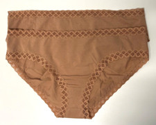 Natori XXL 2-Pack Bliss Girl Brief Panty 156058 NWOT Toffee