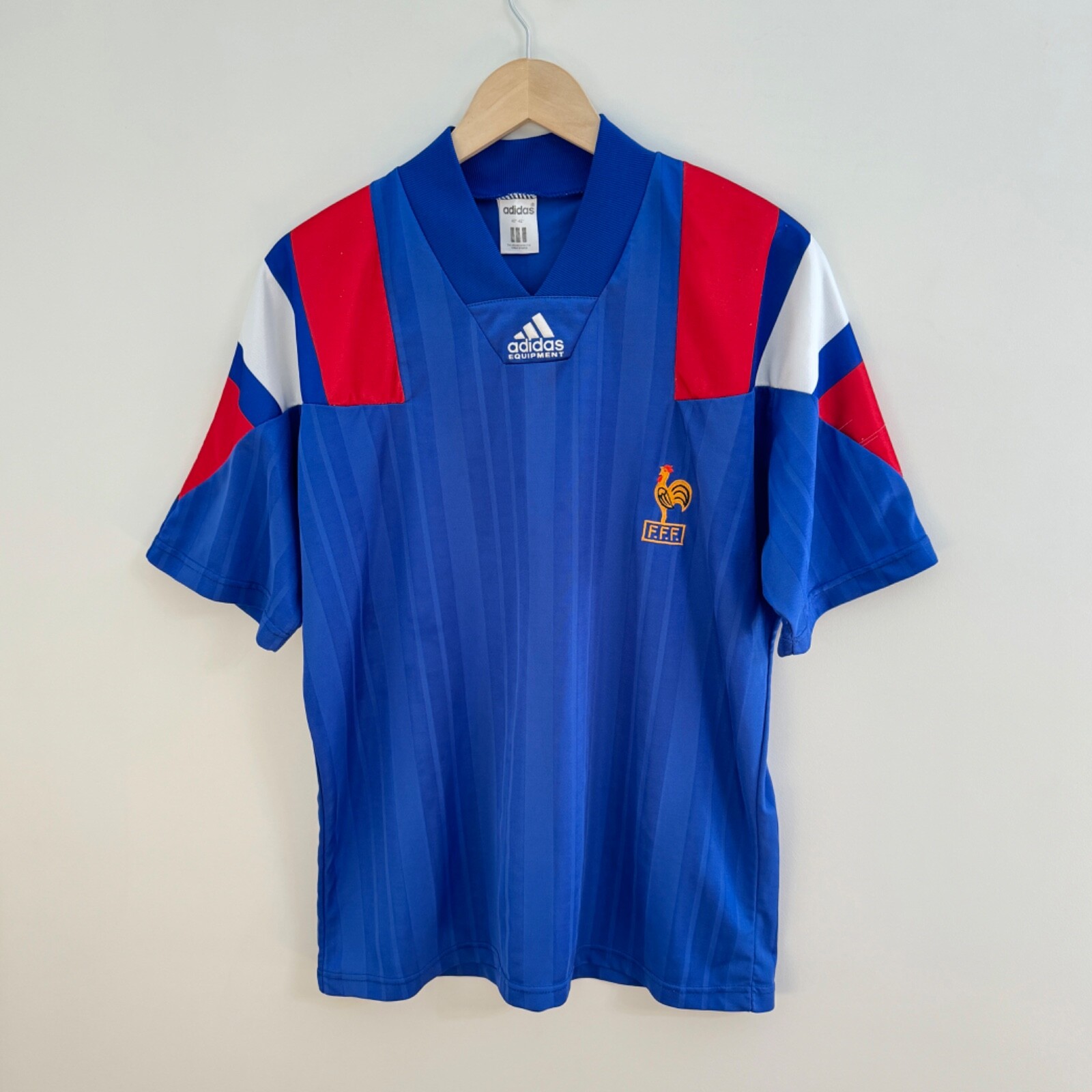 France Team EURO 1992 1993 Vintage Home Football Shirt Jersey Adidas Sz 40-42" M