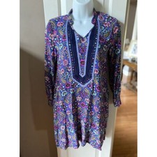 Matilda Jane Tunic Dress Thoughts  Dreams Boho Floral Print Women's Dress XS