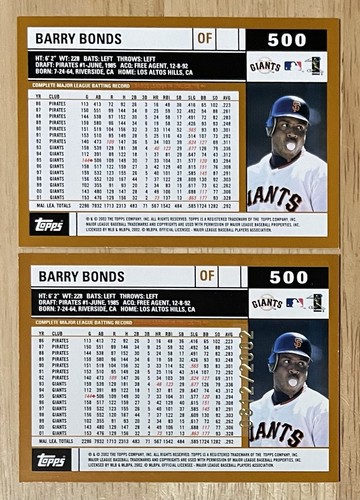 Barry Bonds 27 Cards 1987 RC, 2000 23KT Game-Used Bat, Topps Gold, 1 Beckett Mag - Picture 20 of 24