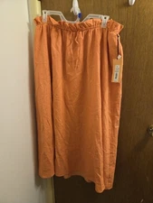 Future Collective Jenny K Lopez Sz XXL Orange Pull On POCKETS Skirt Snags 