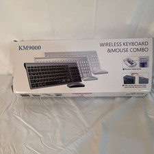 KM9000 Wireless Keyboard Mouse Combo QWERTY English Black Silver