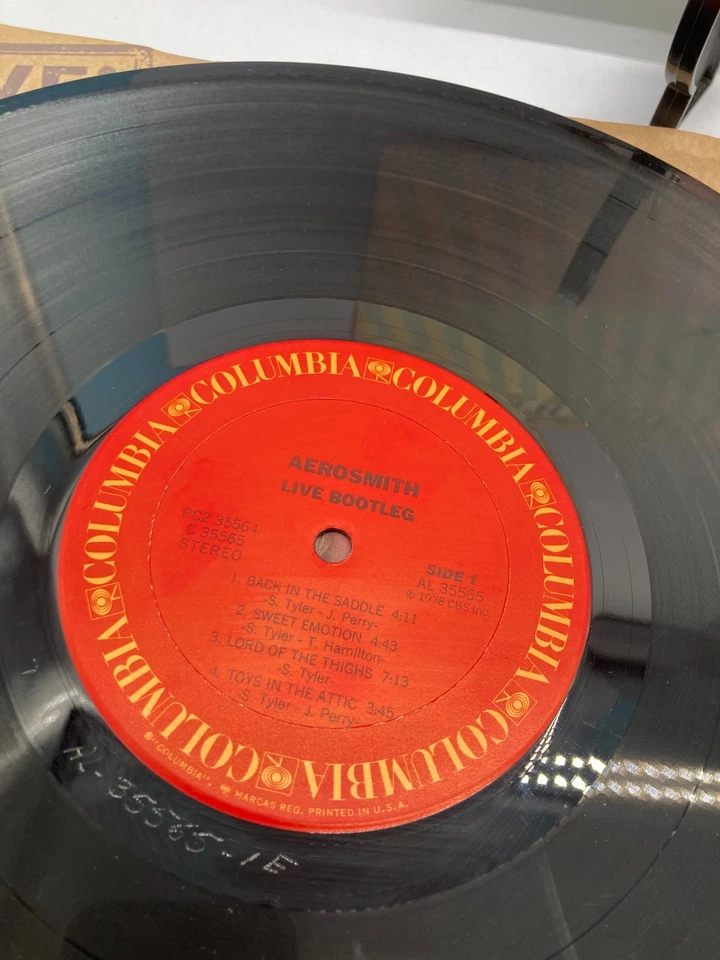 Aerosmith Live Bootleg Vintage Vinyl LP 1978 Columbia Record PC2-35564 - Image 2 of 4