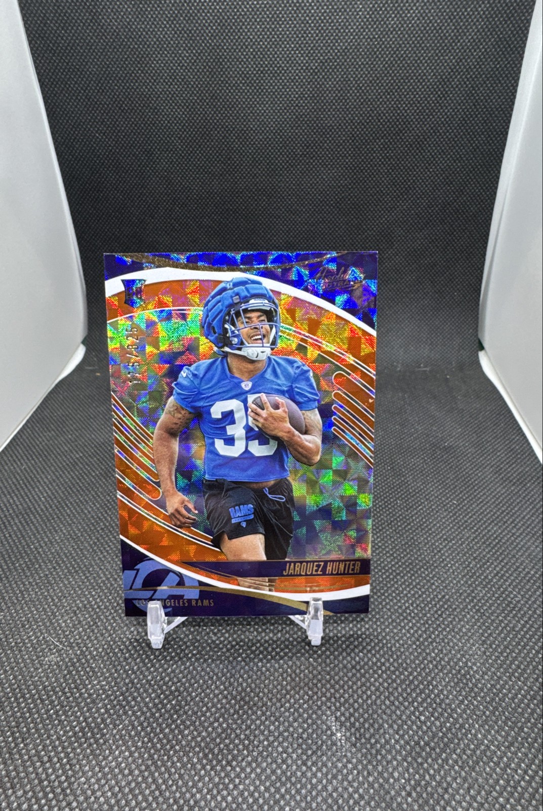 2025 Panini Absolute - Rookies Jarquez Hunter #136 Orange Mosaic /825 (RC)