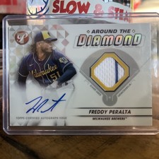 2023 Topps Pristine Freddy Peralta Around The Diamond Relic Auto 2 Color #ADR-FP