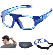 SooGree Clear Lens Full Frame Safety Glasses w/ Detachable Band Zipper Case
