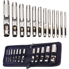 12er Locheisen Set, Hohl Punch Set aus Edelstahl, Runde Locher Cutter 3-19mm