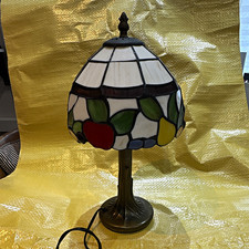 Tiffany Style Apple Stained Glass Table Lamp LED Warm White Switch 41cm