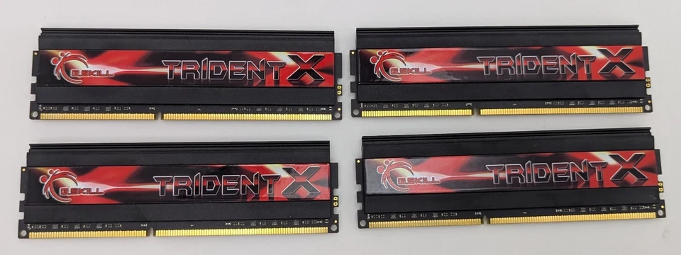 G.Skill Trident X 32GB Kit (4x8GB) DDR3 2400 MHz RAM F3-2400C10Q-32GTX - No Fins - Image 2 of 4