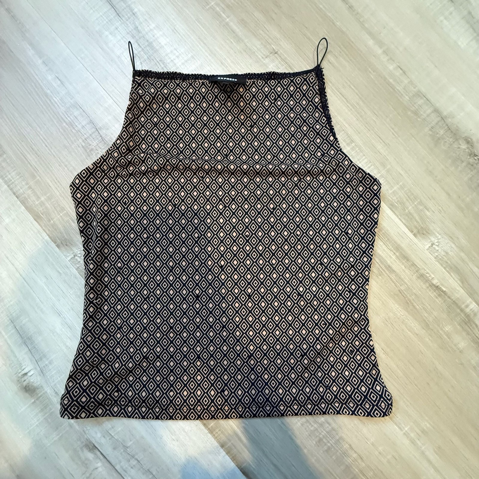 Y2K Grunge Express Geometric Print Sleeveless Tank Top Size M