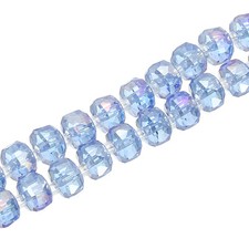 Crystal Glass Beads, 8 mm Rondelle Crystal Beads, Light Blue