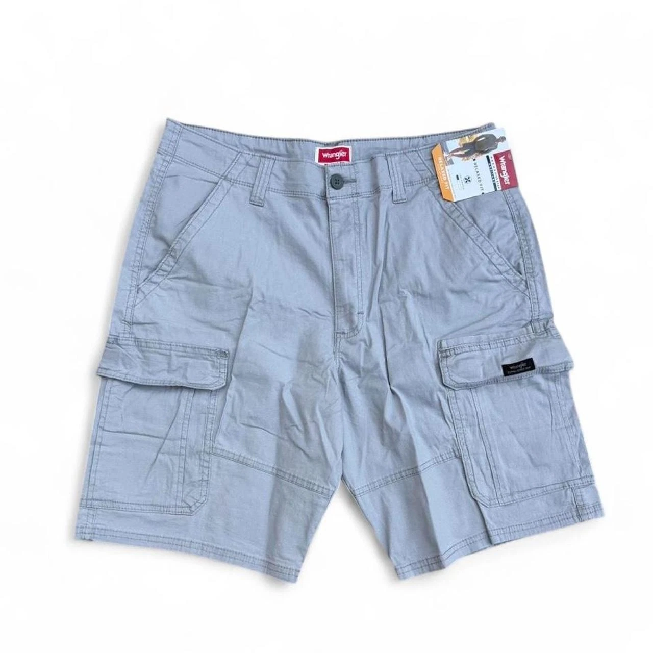 Wrangler Light Grey Cargo Shorts Waist 33" Mens Festival Utility Shorts Workwear