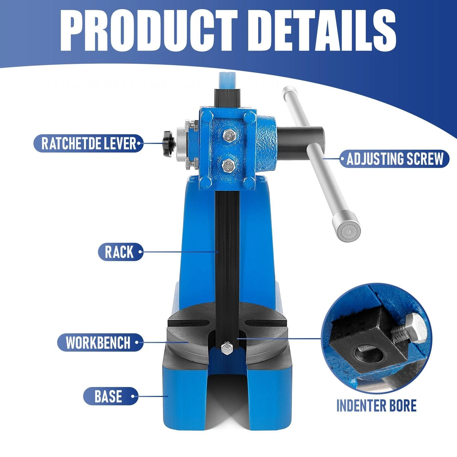 1 Ton Arbor press Manual Desktop Arbor Press Cast Iron Arbor Press Manual Press - Picture 5 of 9