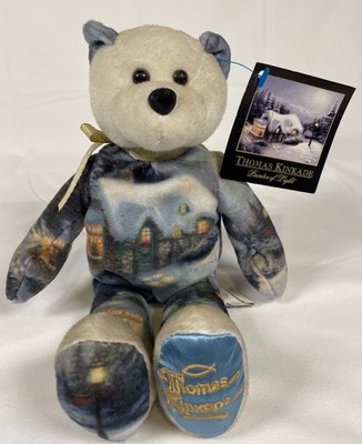 Thomas Kinkade Gallery Treasures Christmas ''Silent Night'' #2 Plush Beanie Bear