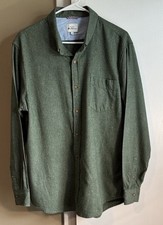 Ben Sherman The Original Men s Shirt XL Green 100 Cotton Button Up Long Sleeve