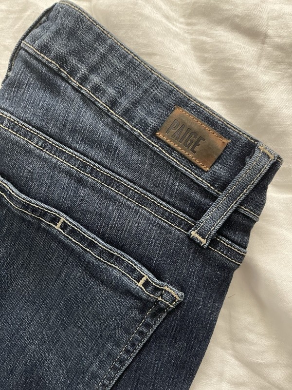 PAIGE Women's Blue Slim Fit Jeans Stretch 5-Pocket Dark Wash Ankle