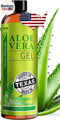 Organic Aloe Vera Gel from Freshly Cut 100% Pure Aloe - Big 12Oz - Highestqualit