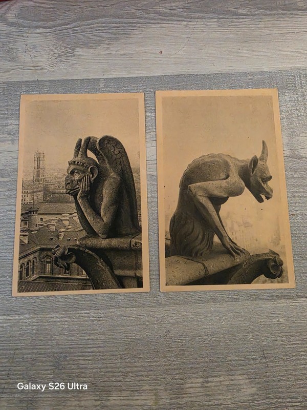 VINTAGE RPPCs OF THE FAMOUS GROTESQUES OF NOTRE-DAME CATHEDRAL IN PARIS 