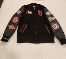 Mitchell & Ness Men's Boston Red Sox Blackout Collection Full-Snap Jacket