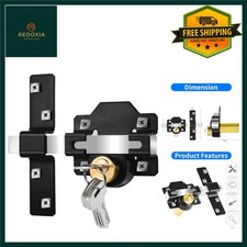 Secure Double Lock Mortise Gate Lock, 50mm, Both Sides Locking, 5 Keys
