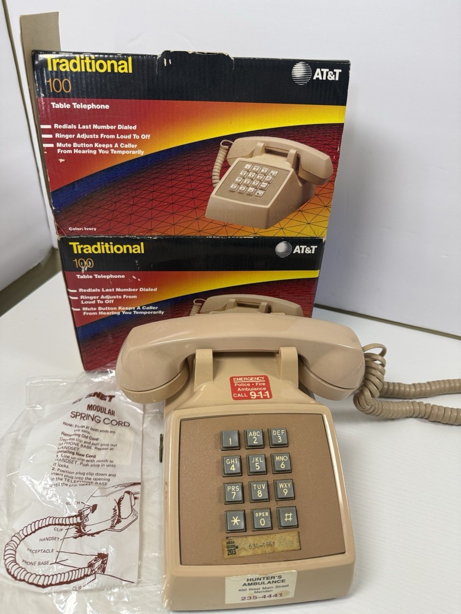 Retro AT&T Traditional 100 Table Phone 1990 With Box | eBay