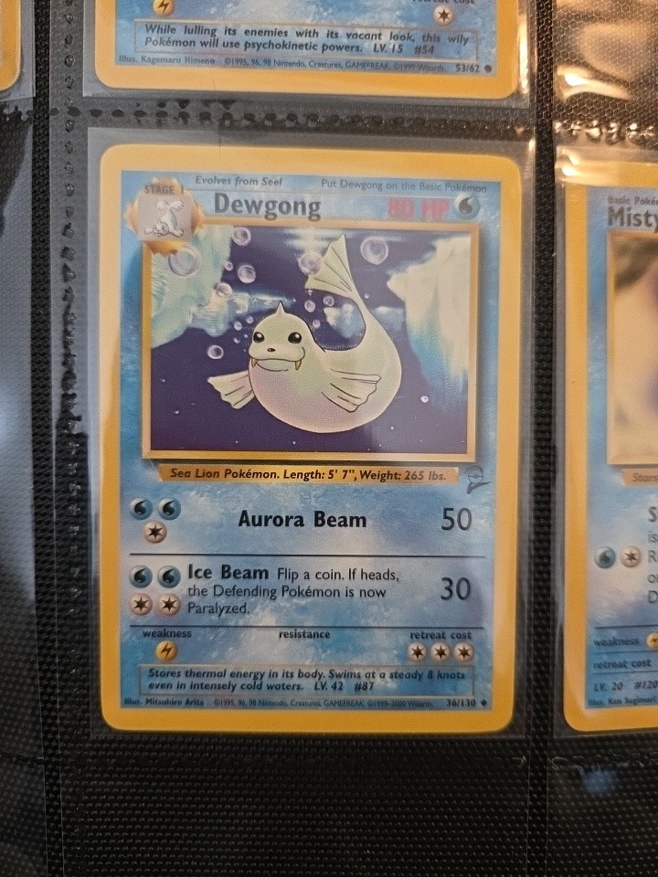 1999 Dewgong 36/130 Base Set 2 Pokemon Card TCG