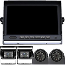 RV Backup Camera System with 7'' Quad Split 1080P Monitor