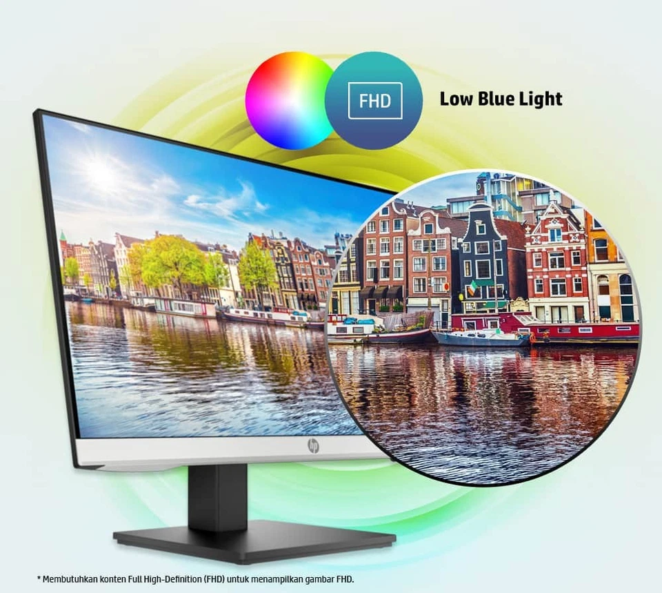 HP 23.8" 24mh FHD IPS Monitor 1080p HDMI DP VGA - Brand New & Factory Sealed! - Image 3 of 4