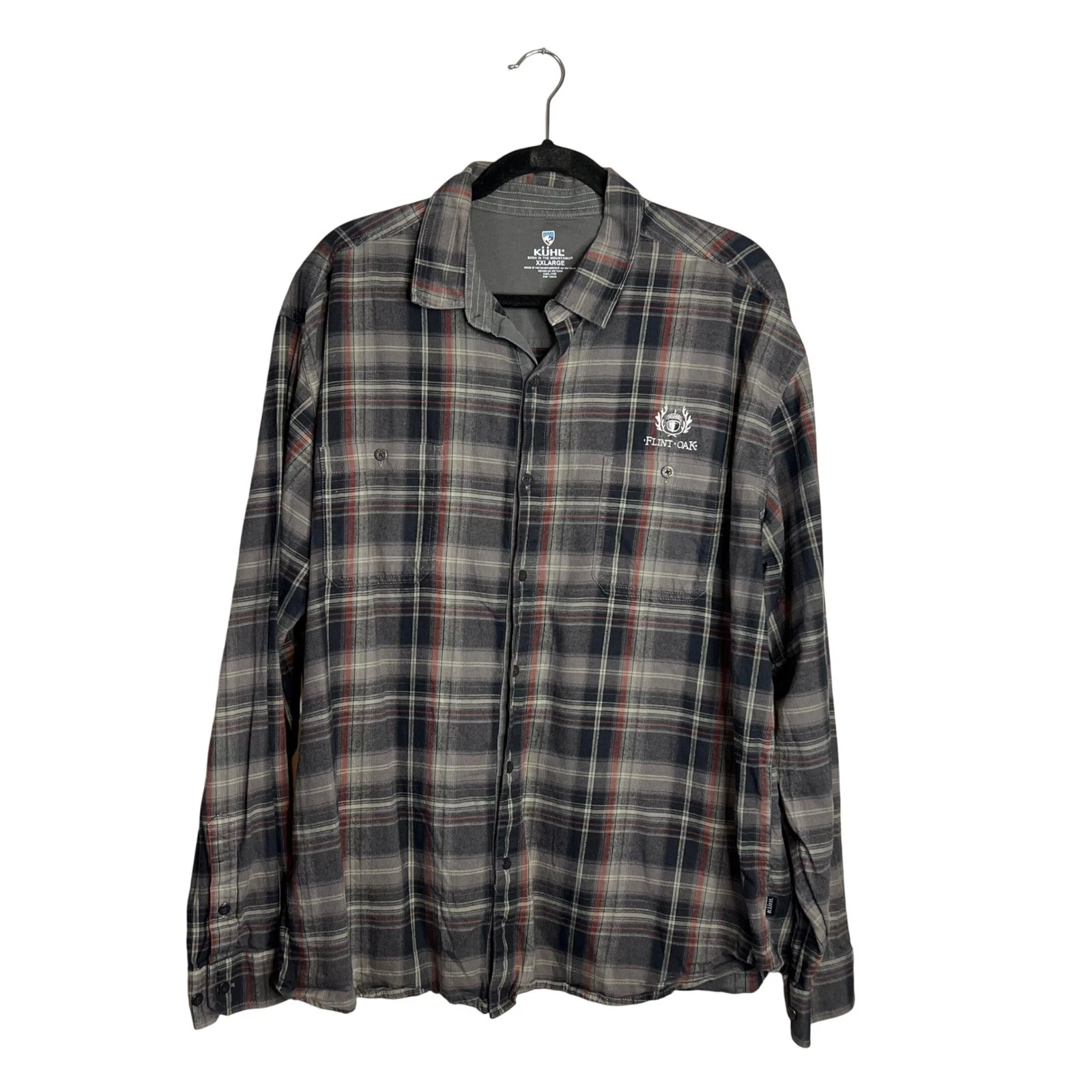 KÜHL Mens Long Sleeve Plaid Shirt Size XXL Cotton Tencel Hiking Outdoors