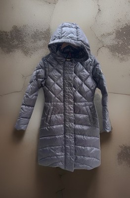 MONCLER Women s Black Hooded Coat Puffer Jacket Peacoat Long Down Sz 3 (tear)