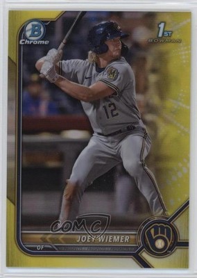 2022 Bowman Chrome Prospects Yellow Refractor 71/75 Joey Wiemer #BCP-207 0ji1