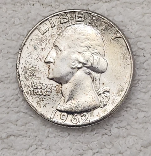 1962 (P) Washington Quarter Almost Uncirculated 90% Silver 25C FREE SHIPPING