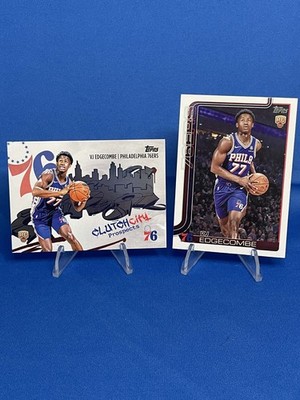2025-26 Topps - Clutch City Prospects VJ Edgecombe #CC-3 PLUS BASE CARD