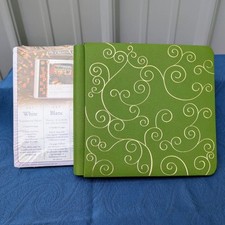 Creative Memories 7X7 Green with Gold Scroll Album Coverset Scrapbook  Pages