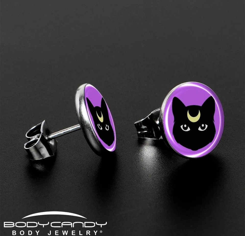 Aretes Black Mystic Kitty Cat de Onyx O Foto 3 de 4