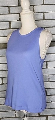 NWT H&M Women's Sleeveless Ribbed Cotton Silk Blend Tank Top Medium Periwinkle 